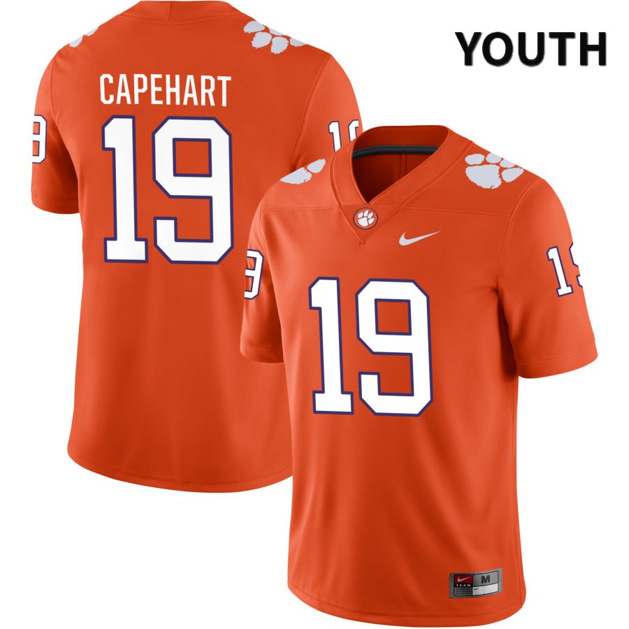 Youth Clemson Tigers DeMonte Capehart #19 College Orange NIL 2022 NCAA Authentic Jersey Hot Sale LEH02N3K